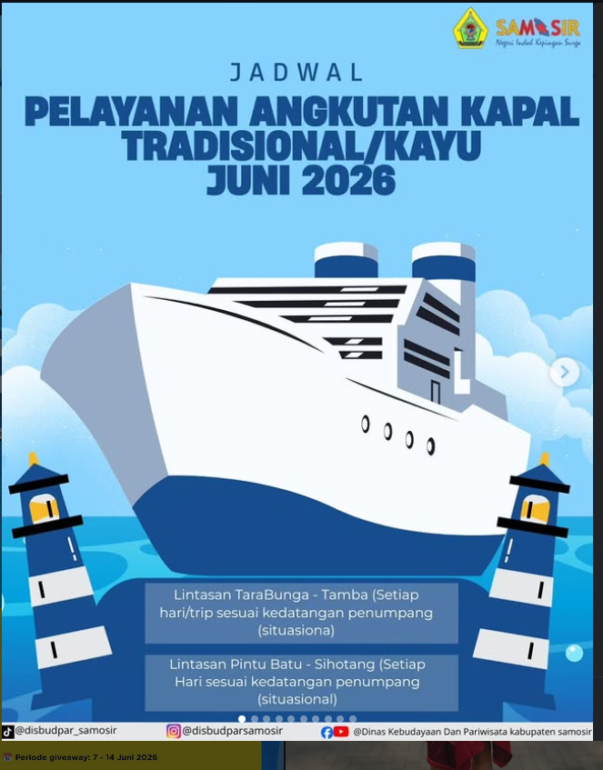 Jadwal Kapal kayu/tradisional menuju Samosir